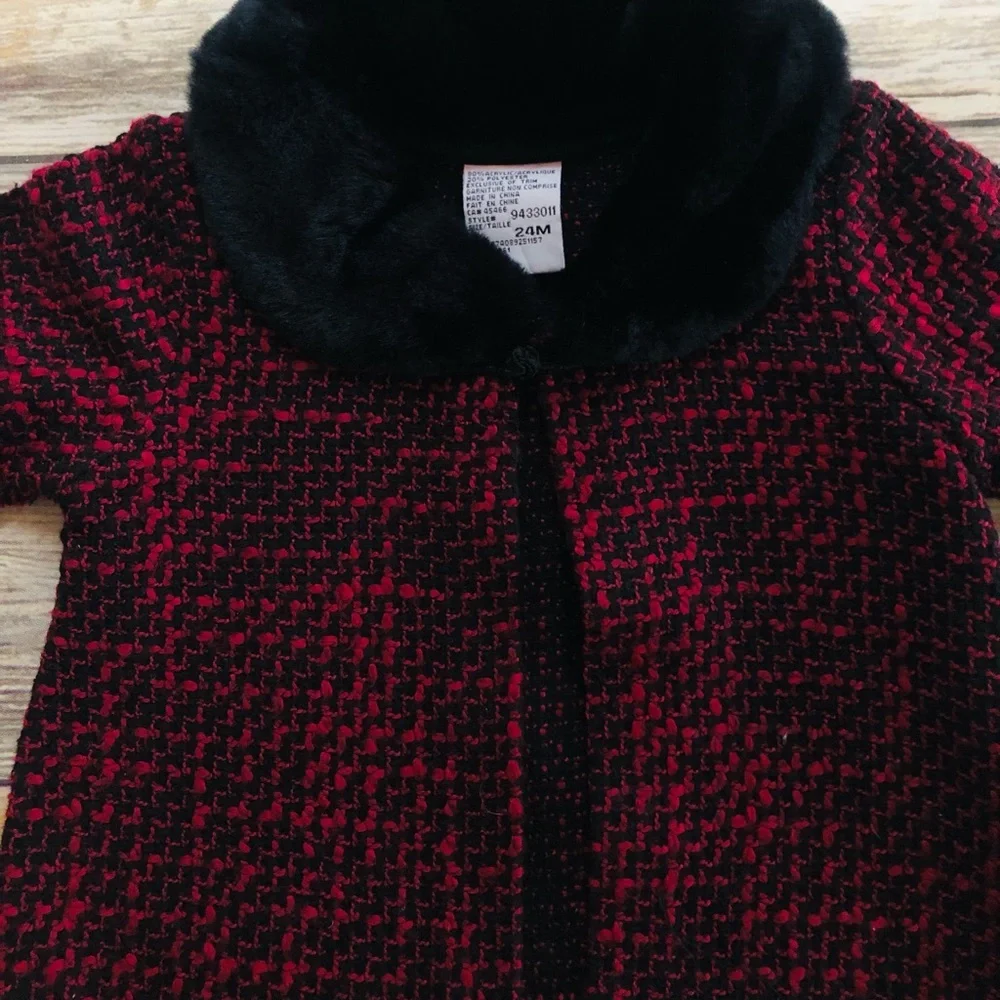 Little girls adorable red/black coat and dress!